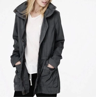 Chaqueta utilitaria James Perse para mujer Yosemite Parka con capucha 2 gris medio Foto 1 de 4