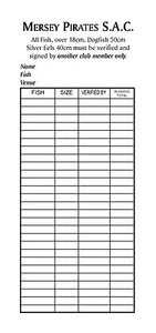 250 Angling / Fishing Club Score Cards / Competition Cards - Picture 1 of 2