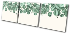 Botánico Natural Hoja Colgante Floral TREBLE LIENZO ARTE DE PARED Impresión de Imagen - Imagen 1 de 1
