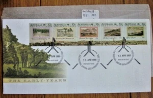 AUSTRALIA THE EARLY YEARS 1790-1803 5 STAMP SET 1986 FDC #1031 CANBERRA CANCEL - Picture 1 of 1
