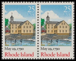 US 2348 Statehood Rhode Island 25c horz pair MNH 1990 - Picture 1 of 1
