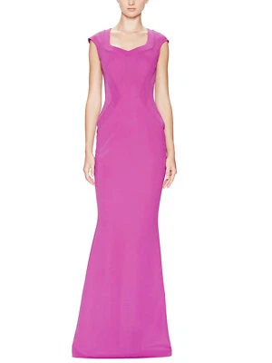 $875 ZAC Zac Posen Fucsia Rosa Largo Sirena Vestido de Noche Vestido 8 M Baile de graduación Boda Foto 1 de 4