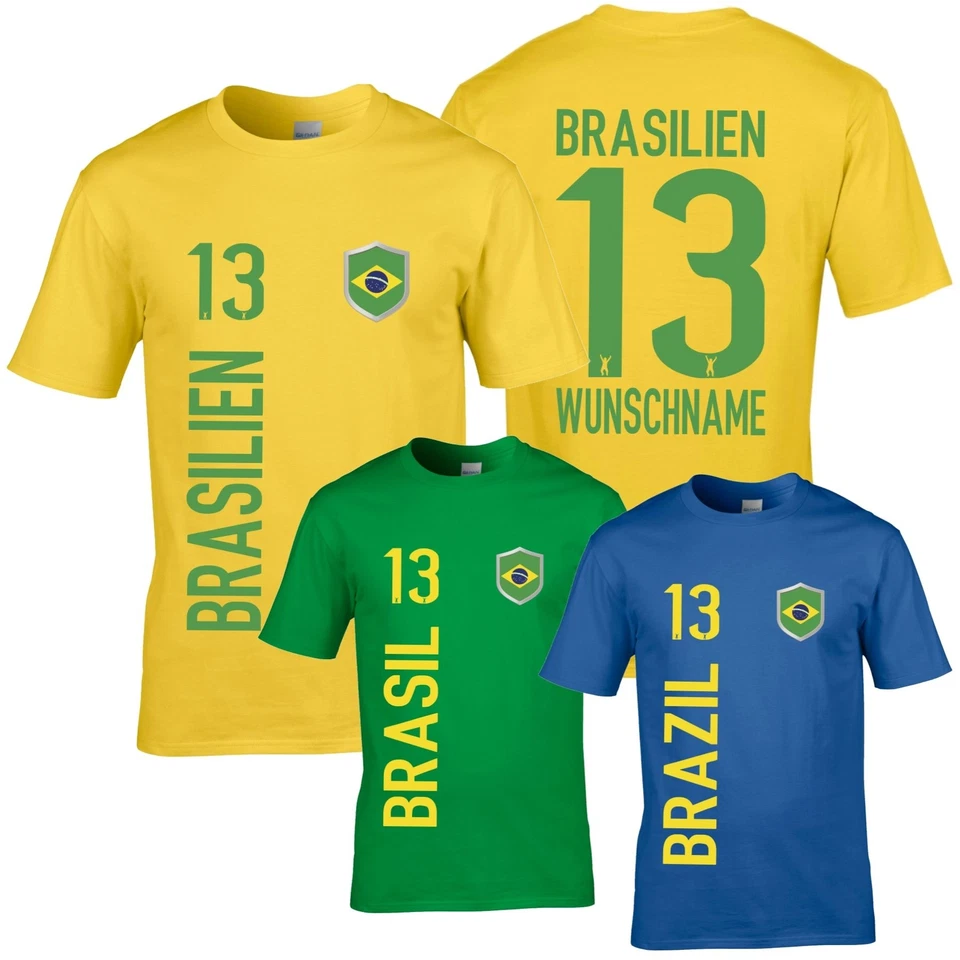 FanShirt BRASILIEN Trikot Herren Druck Nummer Name Jersey WM BRASIL FanShirts4u