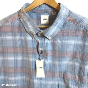 ROWM Shirt Mens Big Tall Sz 2XLT Long Sleeve Lightweigt Corduroy Dusty Blue $69 - Picture 1 of 5