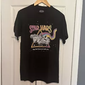 Star Wars Retro Millennium Falcon May the Force Be With You Size M T-Shirt NWT - Picture 1 of 4