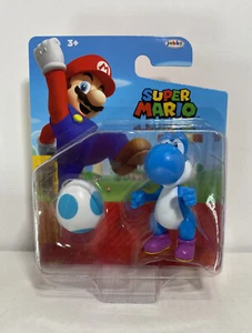 2020 JAKKS Pacific World of Nintendo 2.5in. Figure: LIGHT-BLUE YOSHI (w/ Egg) - Picture 1 of 3