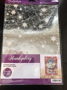 Hunkydory - Luxury Foiled Acetate - Snowflake Selection - 16 Sheets - 4 Designs