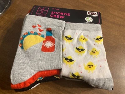 10 Pairs  No Boundaries Taco Themed Ankle Socks Shortie Crew - Women Sz 4-10 - Изображение 1 из 4