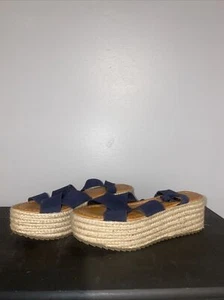 American Eagle Outfitters Gr. 7 Espadrilles Plateau Sandalen Navy Wildleder Schuhe AEO - Bild 1 von 4