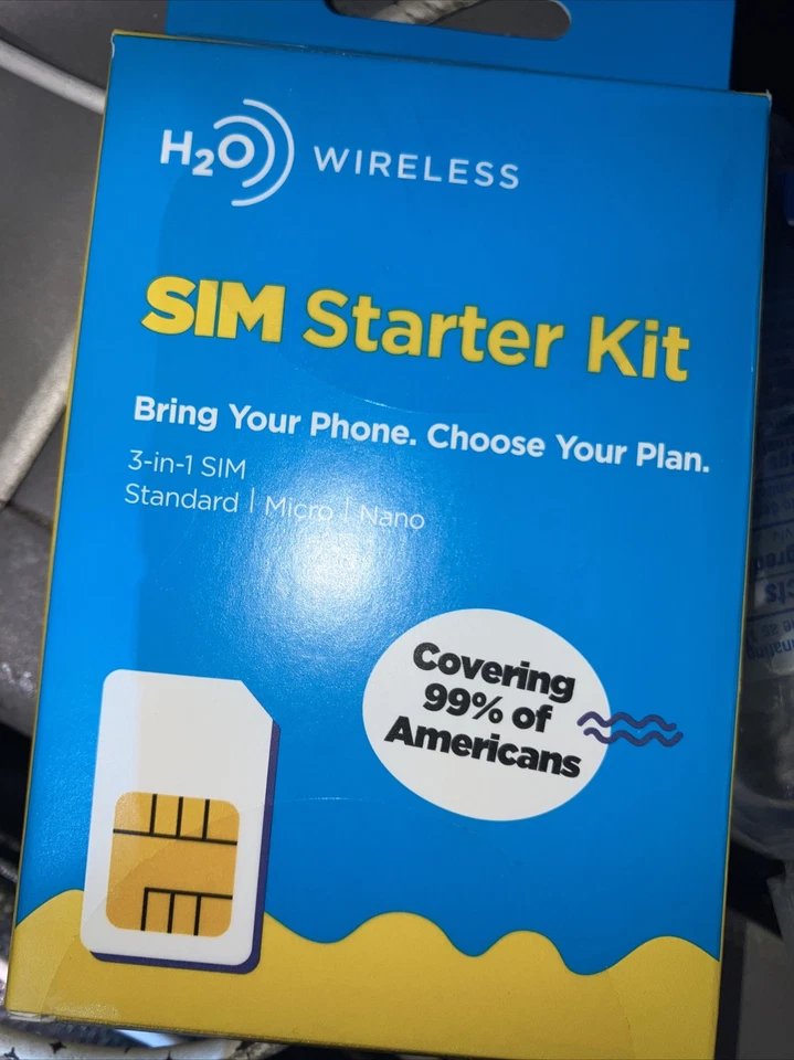 New H2O WIRELESS SIM CARD Triple "3 in 1"  NANO • GSM 4G 5G LTE - Image 1 of 1