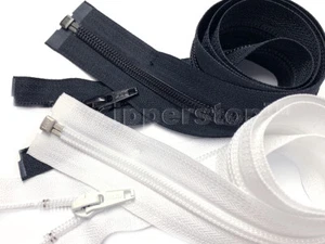 10pcs YKK #5 7" - 48" Nylon Coil Jacket Zipper Separating Black or White - Picture 1 of 7