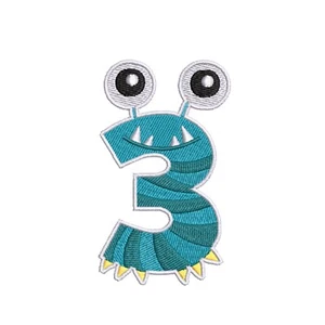 Monster Number 3 Patch Embroidered Iron-on/Sew-on Applique Vest Jacket Clothing - Picture 1 of 12