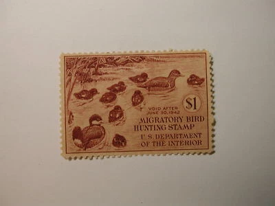 U.S. Stamp Scott #RW9 US Department of Agriculture Migratory Bird Hunting - Image 1 of 2
