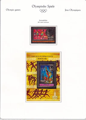 CENTRAL AFRICA OLYMPICS 1980 GOLDEN STAMPS + GOLDEN BLOCKS COMPLETE SET  MNH ** - Image 1 of 3