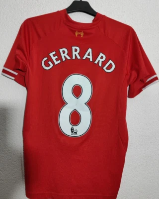 斯蒂文·杰拉德 #8 罕见利物浦 2013/2014 年主场橄榄球球衣衬衫 M — 第 1/4 张图片