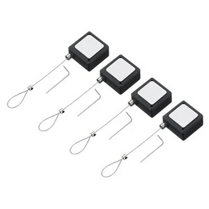 4 Pcs Square Retractable Remote Control Tether 3.3 Ft, Black(Lock Buckles) - Zdjęcie 1 z 6