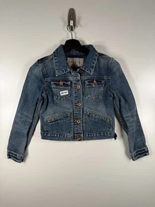 Ralph Lauren Unisex Kid Denim Trucker Jacket Medium Wash Jeans Blue Sz M 15.5x16 - Picture 1 of 13
