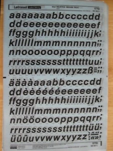 1 x Letraset Black Letters Lower Case 60pt Helvetica Medium Italic 1770 - Picture 1 of 2