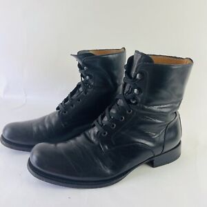 John Varvatos Italy Leather Black 606 Convertible Artisan Boots Made Italy Sz 10