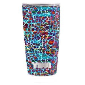 Skin Decal for Yeti 20 oz Rambler Tumbler Cup / Colorful Leopard Print - Picture 1 of 1
