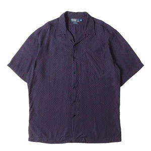 Polo Ralph Lauren Clayton Pattern Linen Shirt L Vintage 90s Open Collar - Picture 1 of 6