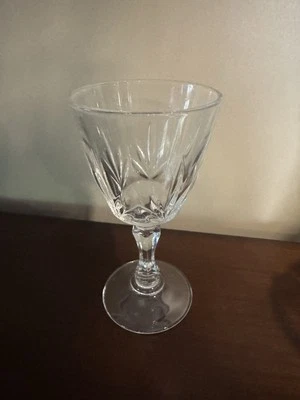 8x Vintage French Crystal Clear Glass Water Goblet 4" 40ml 1.3oz - Image 1 of 3