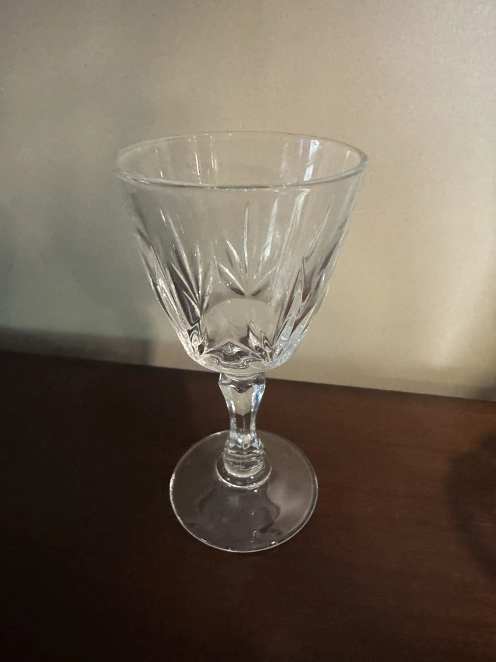 8x Vintage French Crystal Clear Glass Water Goblet 4" 40ml 1.3oz - Image 1 of 3