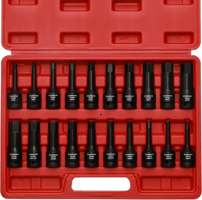 1/2" Drive Master Impact Hex Bit Set, Hex Driver, Sae/Metric, 1/4" - 3/4", 6Mm - - Image 1 of 4