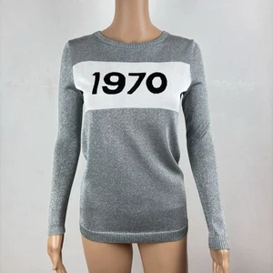 Bella Freud 1970 Jumper Silver Lurex Sweater Size XS Metallic - Some Flaws - Picture 1 of 23