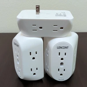 3x LENCENT 2-Prong Grounding Outlet Adapters, Polarized Surge Protectors 3-to-2 - Imagen 1 de 9