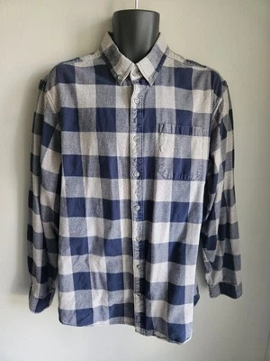 Eddie Bauer Men's Classic Fit Cotton Flannel Plaid Blue Grey Size Tall XL - Image 1 of 4