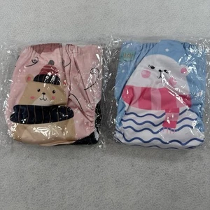 Lot of 2 Alva Baby Cloth Pocket Diapers With Inserts One Size Adjustable NEW - Picture 1 of 5