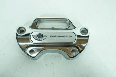 2003 Harley Sportster XL1200 C Custom OEM Front Handlebar Riser Top Clamp Chrome - Image 1 of 4