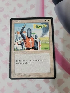 MtG White Gains +1/+1 Portuguese "4th Ed" FBB MP+ Foreign Magic the Gathering - Picture 1 of 2