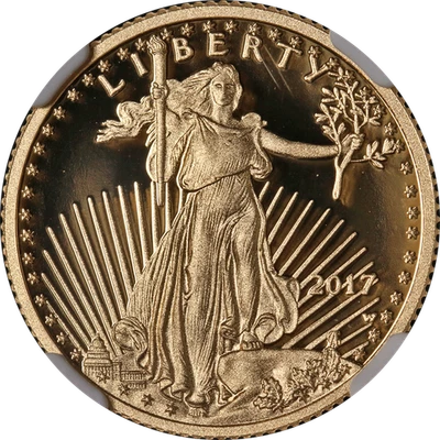 2017-W Gold American Eagle $10 NGC PF70 Ultra Cameo Moy Signed STOCK - Image 1 of 4