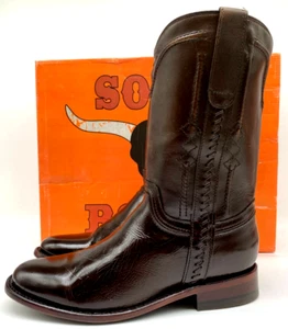 Botas de Vaquero Soto Para Hombres Cuero Marrón Sólido Roper Talla 8.5 Nuevas Caja Abierta - Imagen 1 de 10