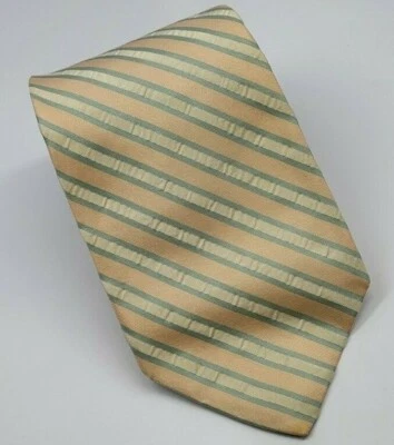 Corbata de seda vintage Robert Talbott rosa beige azul rayas hombre 57 x 3,25 Foto 1 de 4