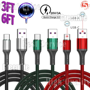 USB Type C Devices Charging and Data Transmission Cable Nylon Braided Line 3-6ft - Picture 1 of 15