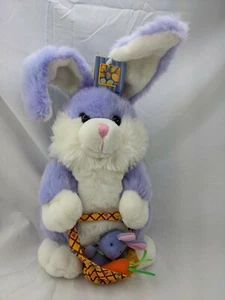 Peluche coniglio viola 11 pollici coniglietto carota cesto Mty International peluche - Foto 1 di 9