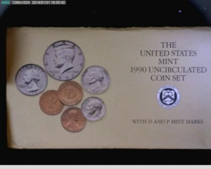 1990 1c to 50c Mint set Both P & D mints  in holder from mint - Bild 1 von 1