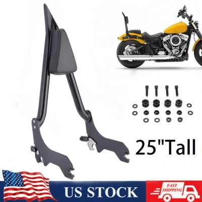 25" Backrest Sissy Bar For Harley Softail Slim FLSL FXST Street Bob FXBB 2018-UP - Image 1 of 4