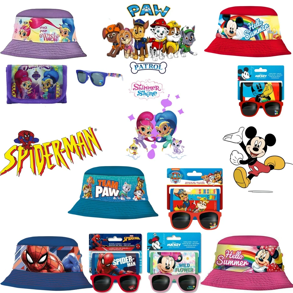 Unisex Niños Bucket Bush/Pescador Sombrero, Gafas de sol y billetera UV400, Juego de regalo de 3 piezas Foto 1 de 1