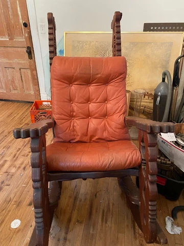 vintage gothic mahogany rocking chair 1972 julian harr Cover