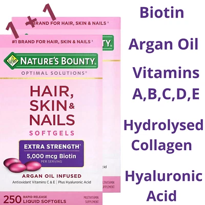 Nature's Bounty Optimal Solutions Extra Strength Hair Skin & Nails 500 softgels - Image 1 of 4
