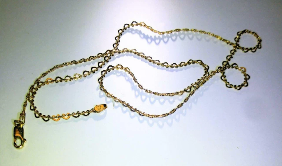item b006 Yellow Gold / Sterling Silver Heart Link Chain Necklace - Image 1 of 1