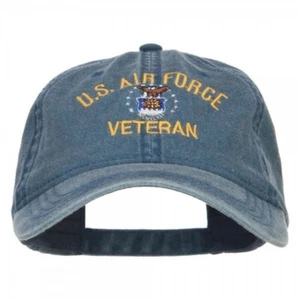US Air Force Veteran Washed (Faded) Navy - Dad Hat/Baseball Cap - Low Profile - Picture 1 of 4