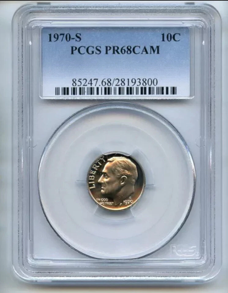 1970 S 10C Roosevelt Dime PCGS PR68CAM - Image 1 of 1