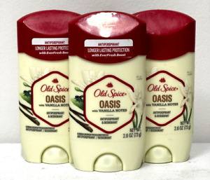 3-PACK Old Spice OASIS Vanilla Notes Antiperspirant Deodorant 2.6oz EXP: 08/2023