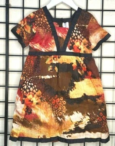 NEW NWT Brown/Black/Yellow/Burgundy Beautiful Dress-Yo Baby-PLUSH 5/6Y - Picture 1 of 11
