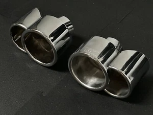 For 01-05 PORSCHE 911 996 4S TURBO - TECHART - EXHAUST TIPS TAILPIPES CHROME - Picture 1 of 3
